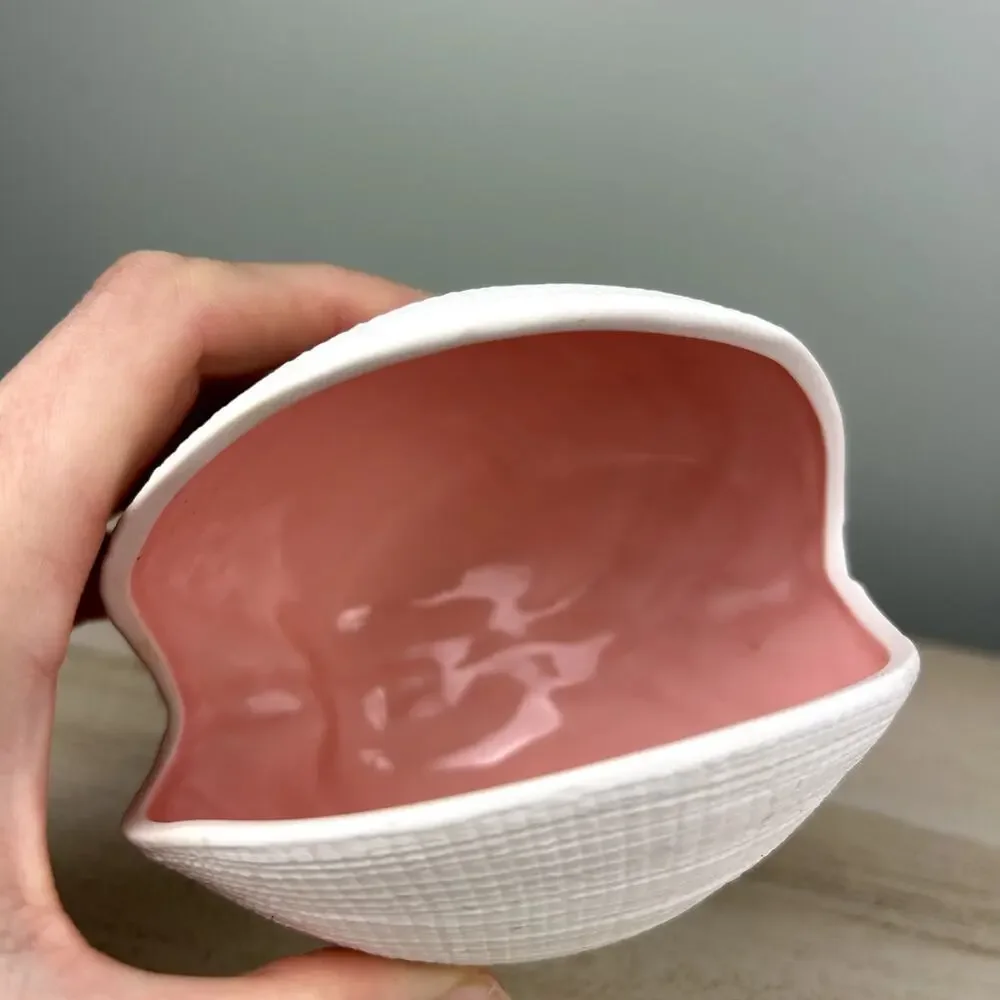 Ceramic Seashell Clam Shell Home Decor Vase Tray Beach Shore Vacation House Sea - Picture 7 of 9